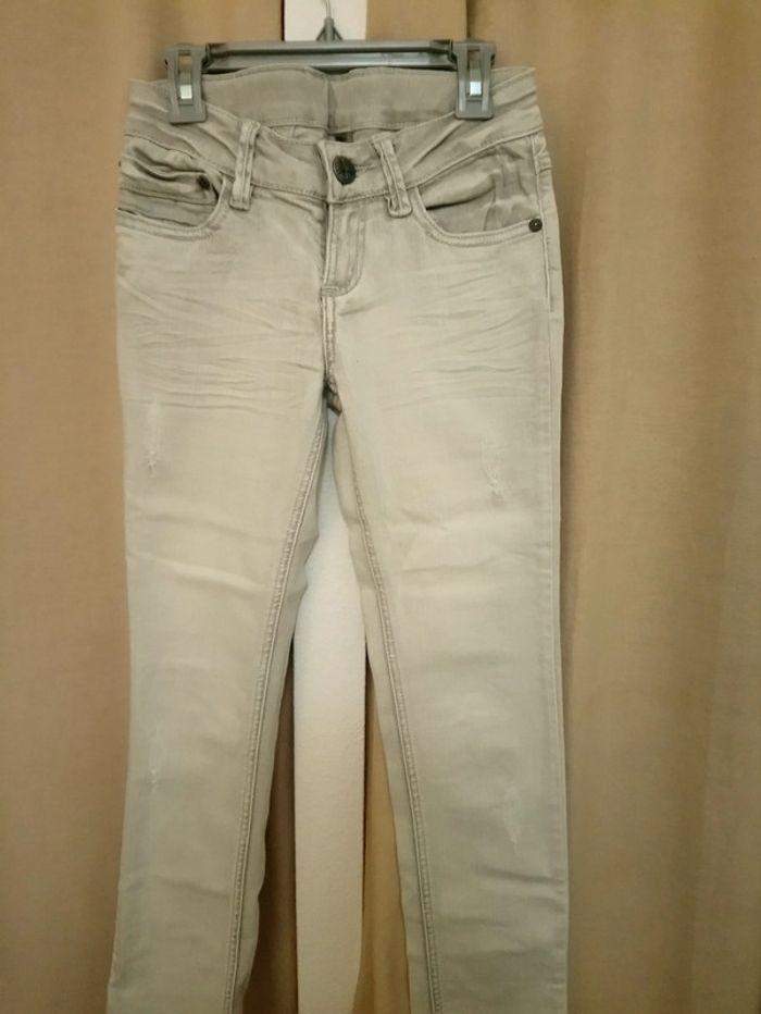 Jeans slim gris clair 12 ans - photo numéro 1