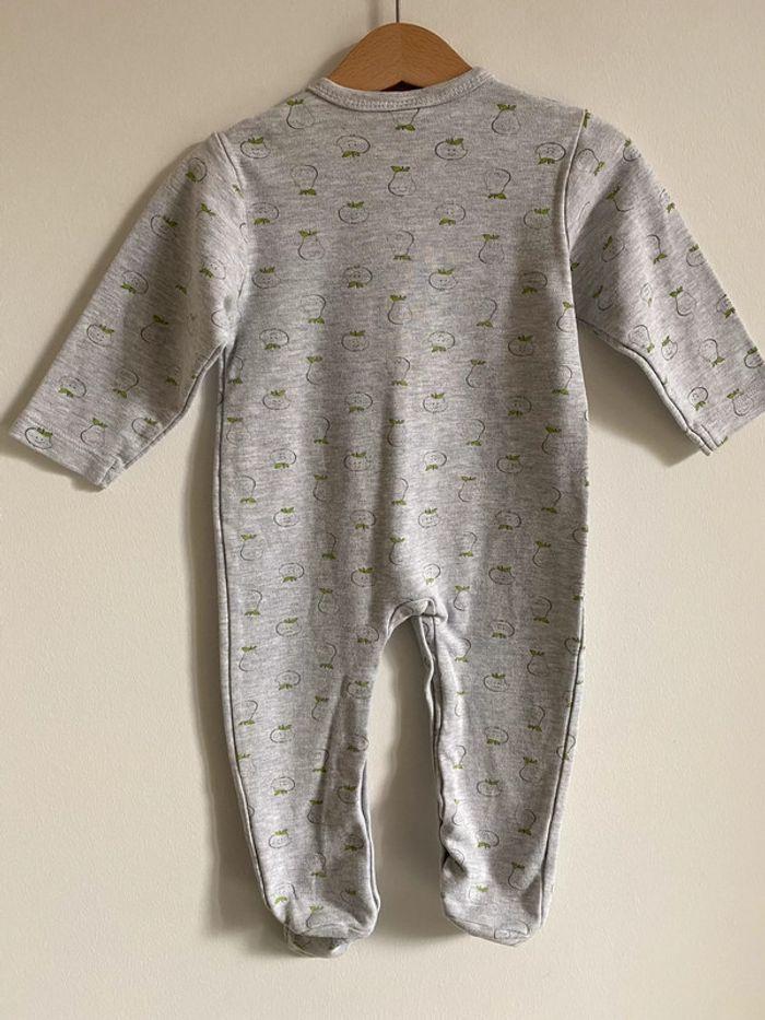 Pyjama léger en coton 1 pièce gris chiné et pomme 🍏 - 24 Mois - photo numéro 8