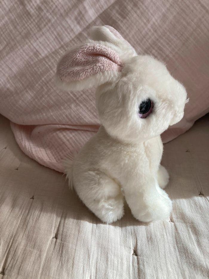 Peluche lapin blanc et rose - photo numéro 3