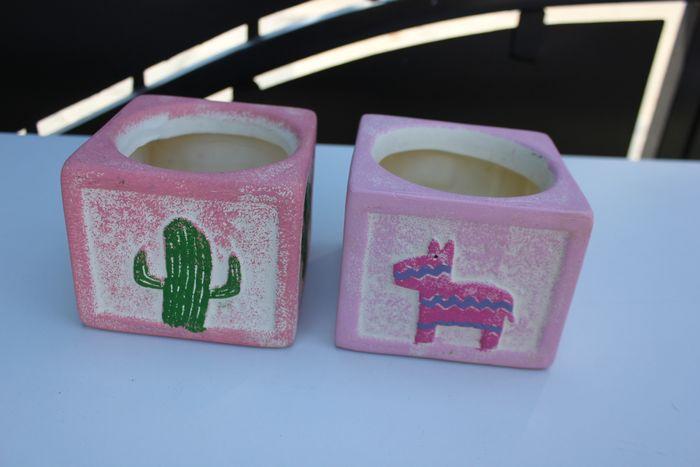 Lot 2 pots rangement cactus licorne - photo numéro 3