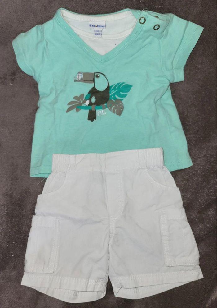 Ensemble bébé garçon T-shirt + short 6 mois