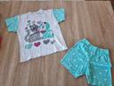 Ensemble t-shirt et short blanc et menthe taille 6 ans 114 cm