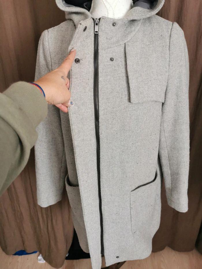 Manteau long gris Zara femme taille L - photo numéro 4