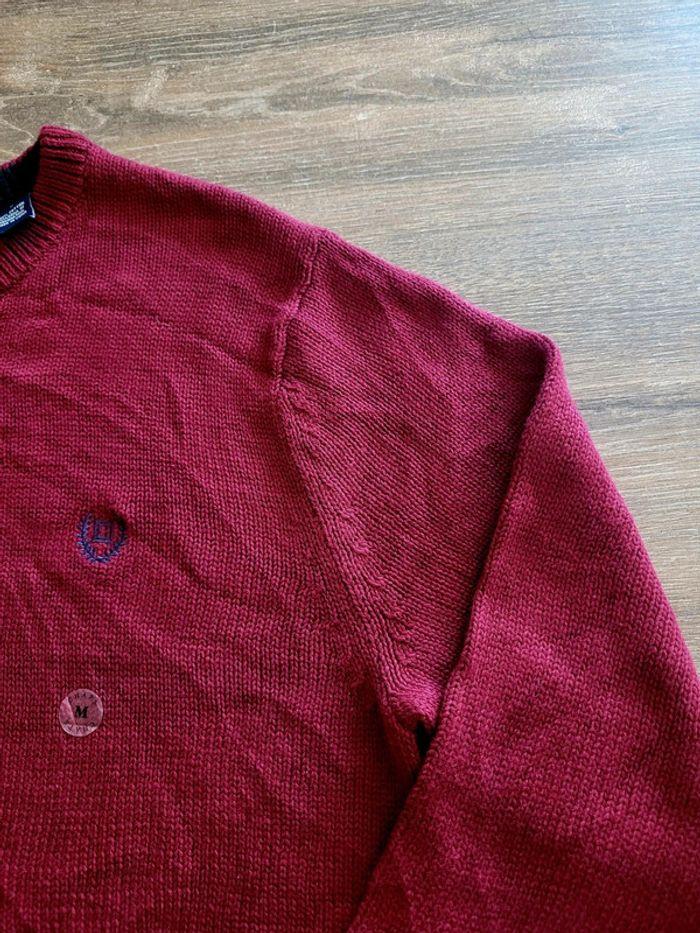 Pull Col Rond Vintage Chaps Ralph Lauren M Bordeaux Logo Brodé - photo numéro 4