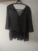 Blouse noir transparente