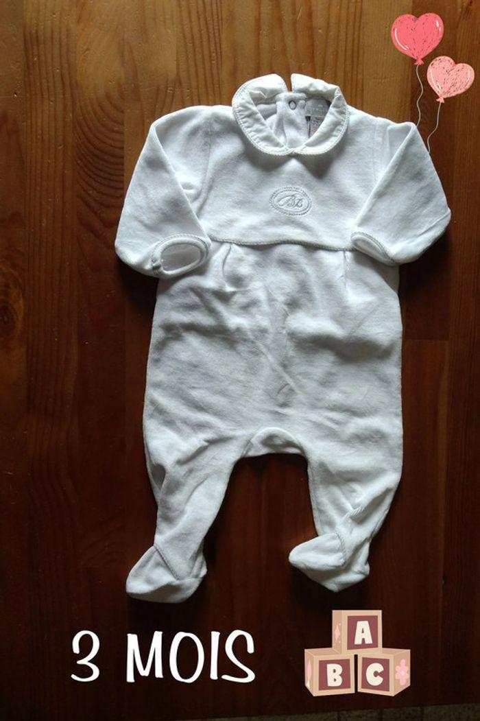 pyjama blanc Cyrillus fille 3 mois - 60cm - photo numéro 1