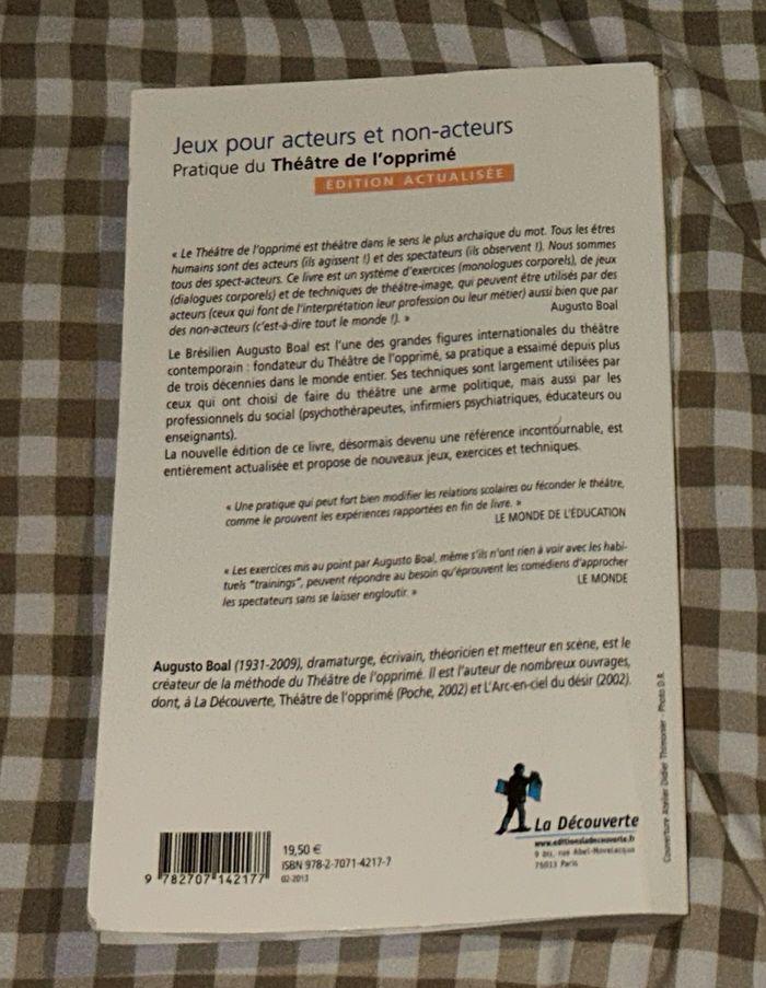 Livre Jeux pour acteurs et non acteurs Augusto Boal - photo numéro 2