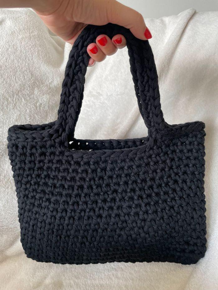 Sac à main en crochet Noir - photo numéro 2