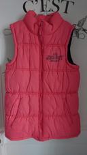 veste blouson doudoune sans manche rose saumon 13-14ans