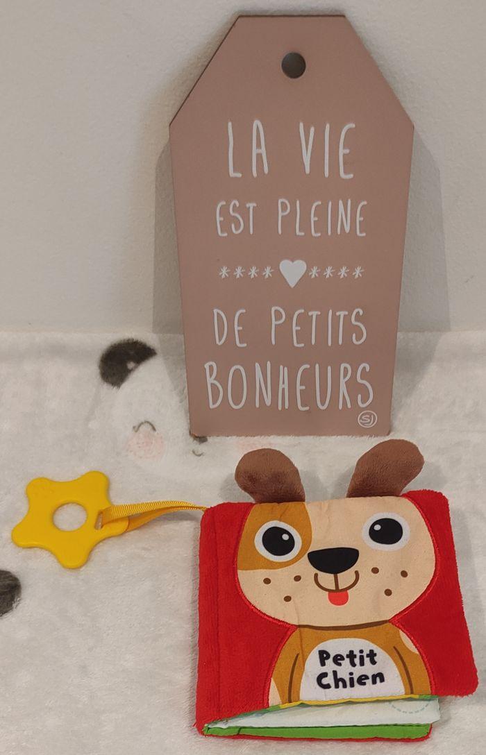 Livre tissu bébé chien Auzou Cadeau de naissance - photo numéro 1