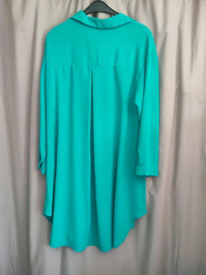 Robe chemise en turquoise grandes tailles - photo numéro 4