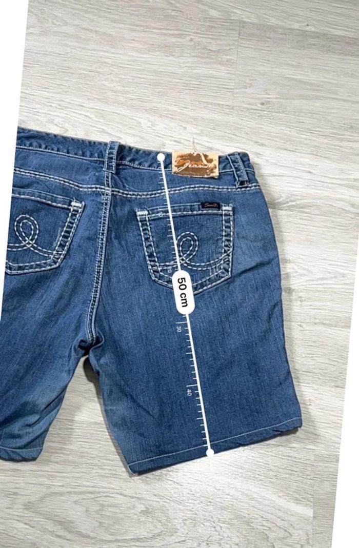 🩳 Short vintage brodé en jean Seven 7  Bleu Taille M 🩳 - photo numéro 4