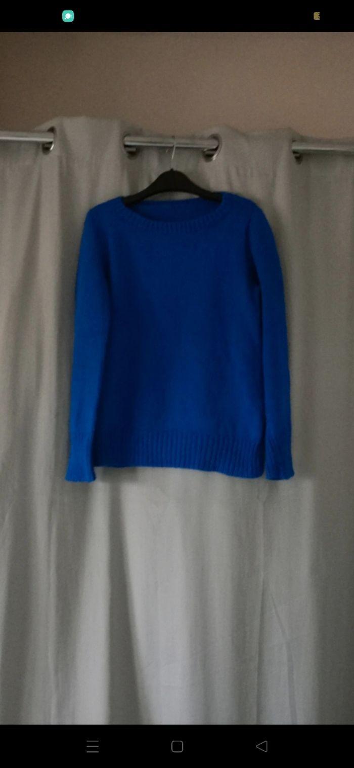 pull laine bleu