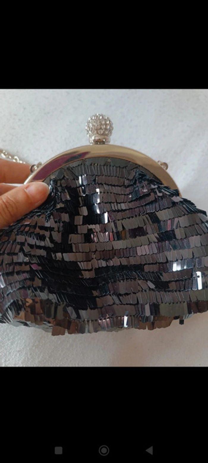 Pochette fête strass noir - bolso lentejuelas nuevo - photo numéro 5