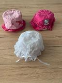 Lot de 3 petits chapeaux girly 6 mois