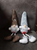 Lot de 2 petits gnomes de Noël neufs