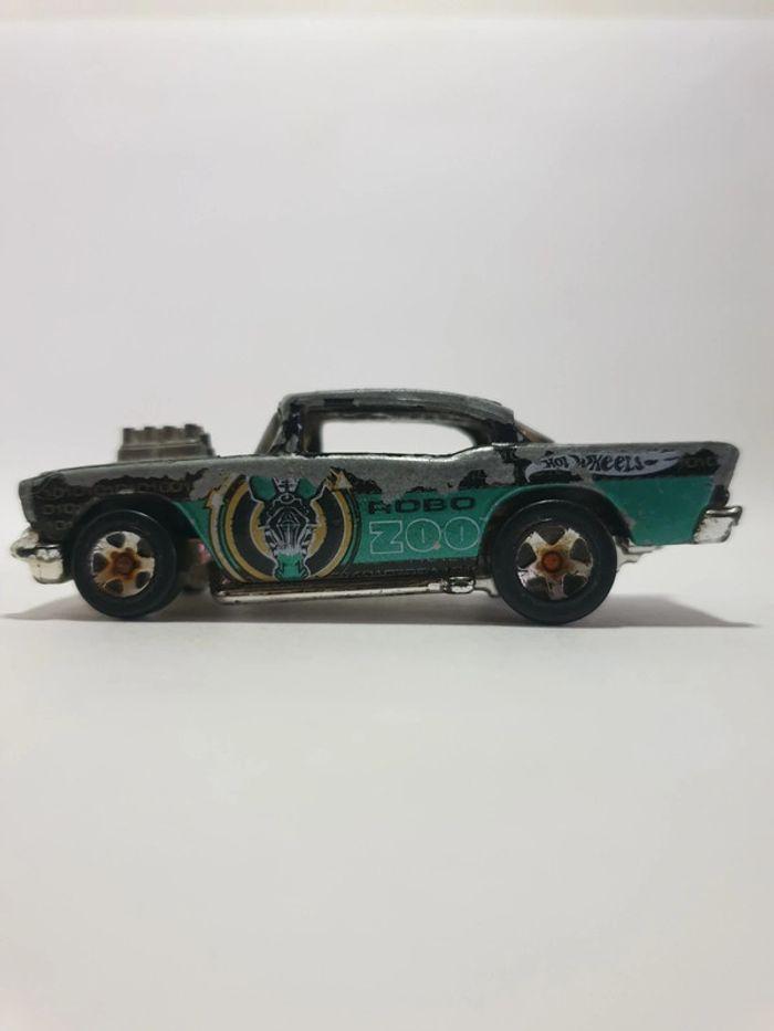 Hot Wheels '57 Chevy 1976 Dragster Noir Robo Zoo - photo numéro 8