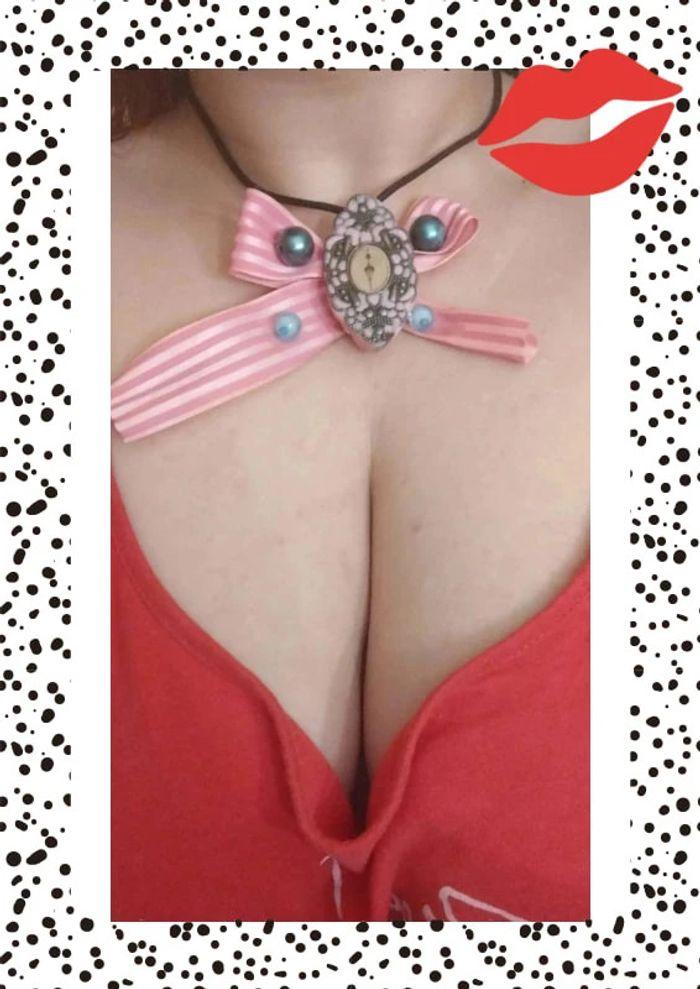 Collier necklace ruban bow rose lolita y2k - photo numéro 7