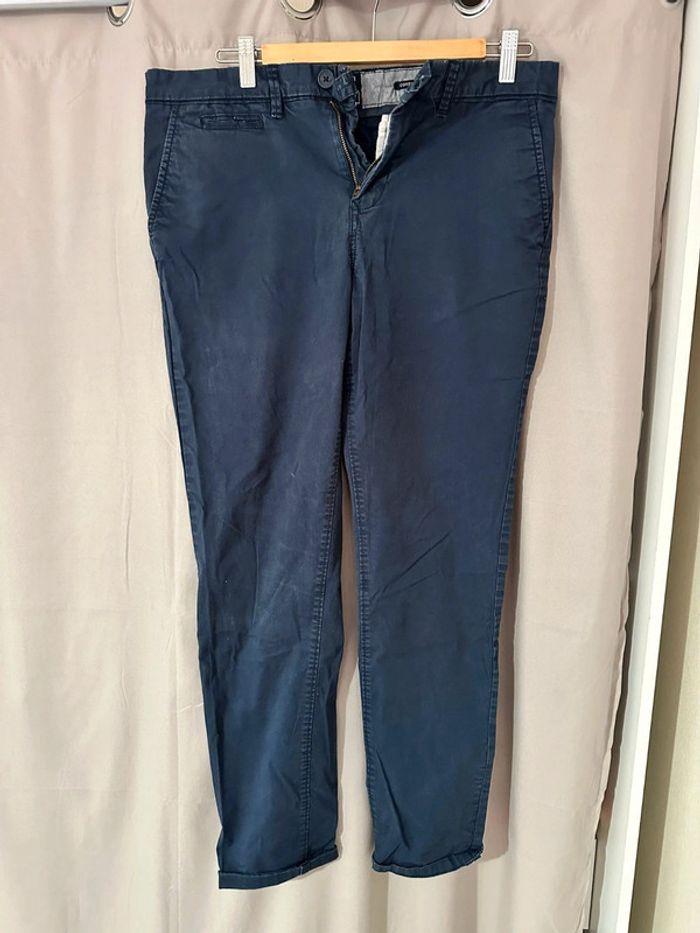 Pantalon homme chino bleu marine pull & bear taille 42 - photo numéro 1