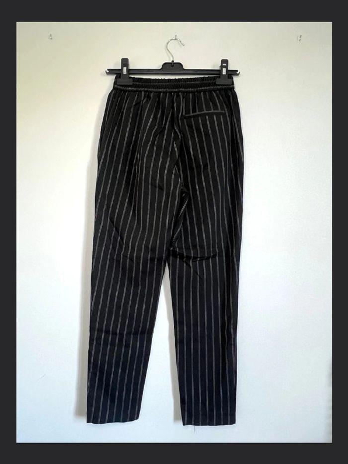 Pantalon Pimkie droit noir à rayures blanches - photo numéro 2