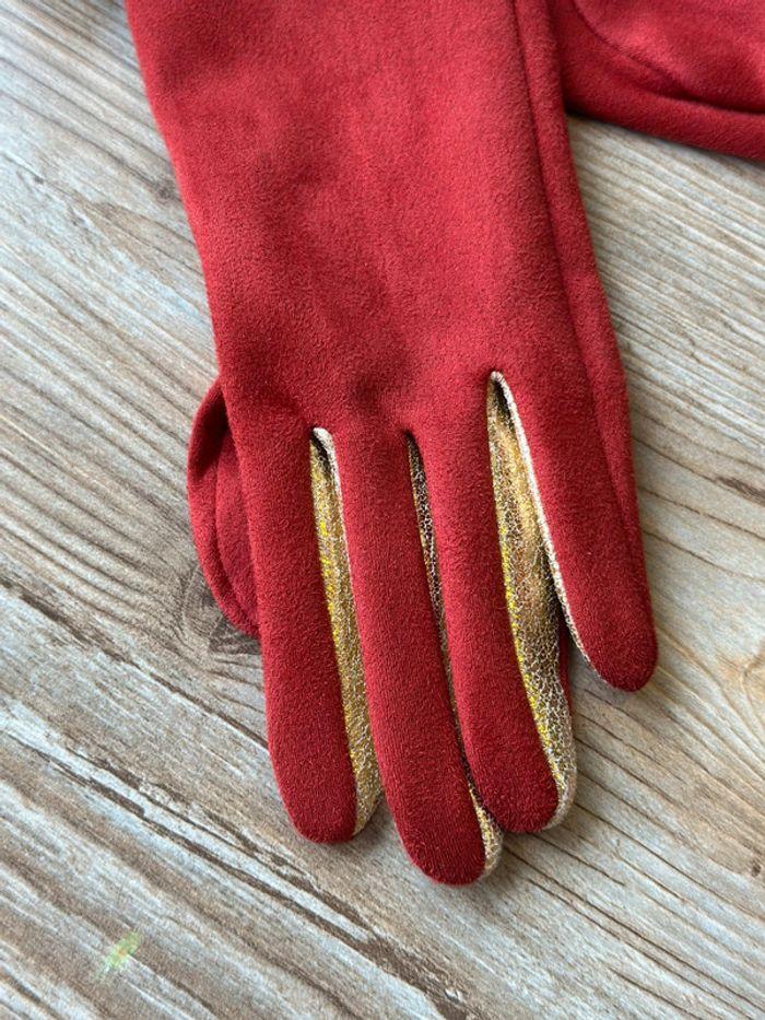 Gants en velours suédine rouge neufs - Eldorada - photo numéro 4