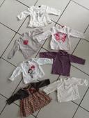 Lot de 7 hauts fille manches longues 6 mois