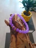 Bracelet perles de verre mauve