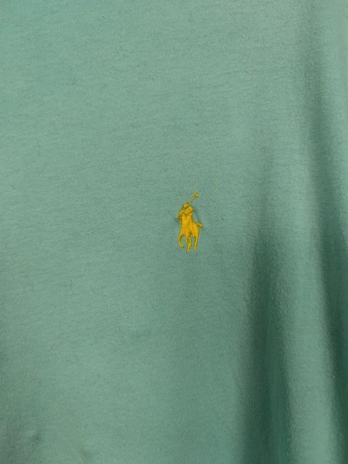 T-shirt Ralph Lauren Bleu Clair Logo Brodé Jaune Taille M Homme - photo numéro 2