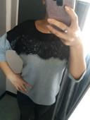 Pull gris / noir Camaïeu T34/36