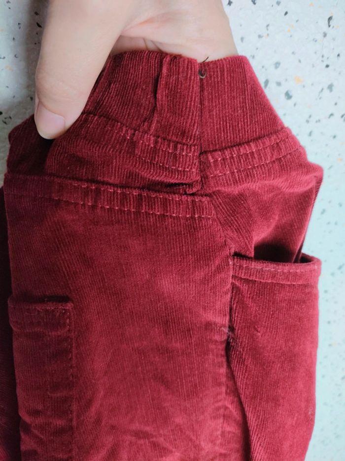 Pantalon en velours côtelé bordeaux - photo numéro 7