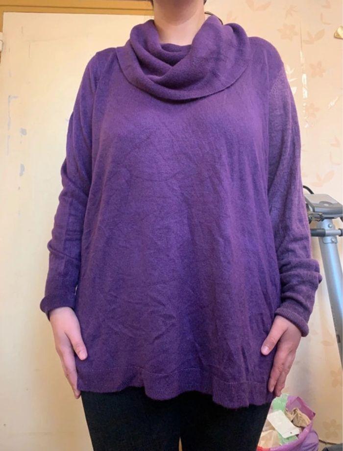 Pull violet bicolore taille unique 💜 - photo numéro 1