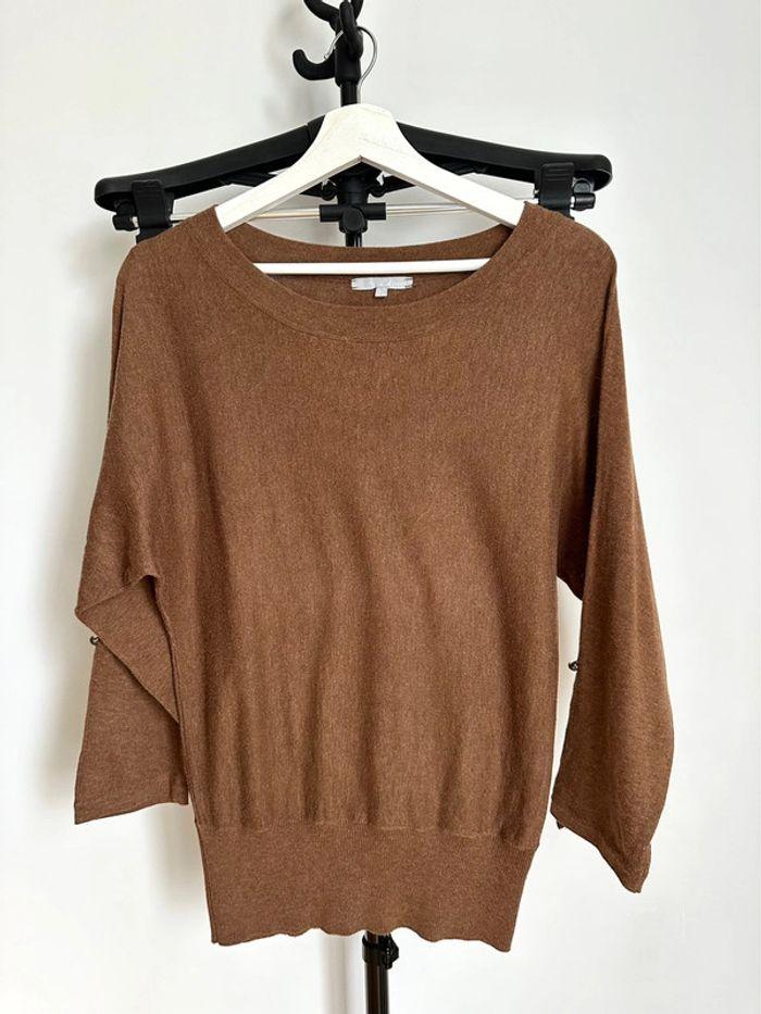 Pull Etam marron taille 36 manches 3/4 très bon état - photo numéro 1