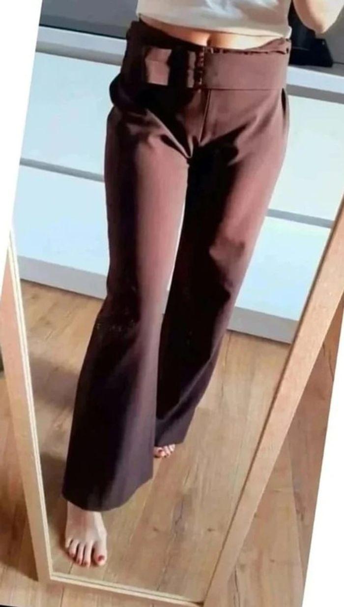 Pantalon laine vintage marron made in france - photo numéro 2