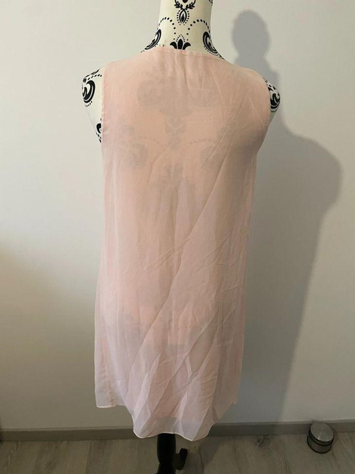 Robe sans manche rose en voile doublé Naf Naf taille S - photo numéro 4