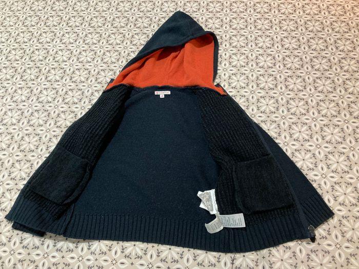 Veste gilet à capuche bleu marine 3 ans - photo numéro 2