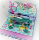 Polly pocket livre violet purple sirène mermaid petite figurine doll vintage sparkling kingdom