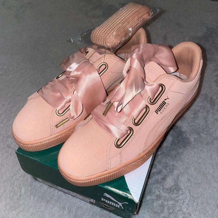 Puma basket suède rose / corail neuves taille 36 - photo numéro 1