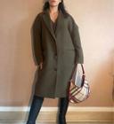 Vintage khaki winter coat with pockets