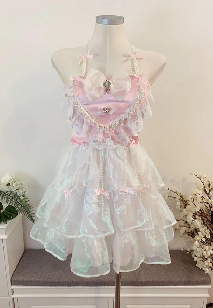 Dress Robe brilliante Pink Princess Lolita Cute Kawaii Manga Anime Cosplay Barbie - photo numéro 9