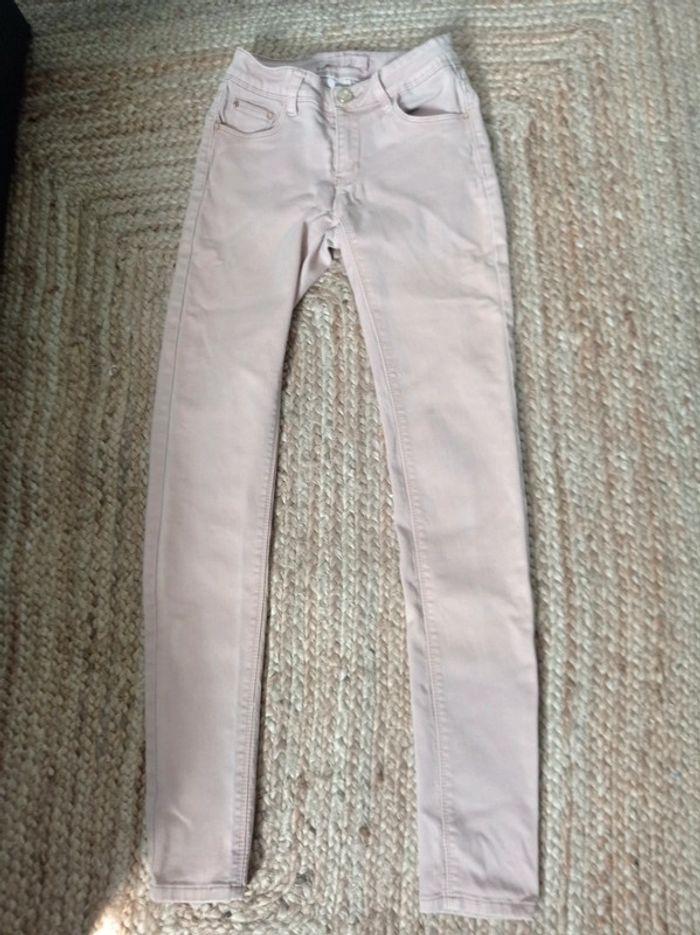 Jeans slim rose/beige pâle doré - photo numéro 1