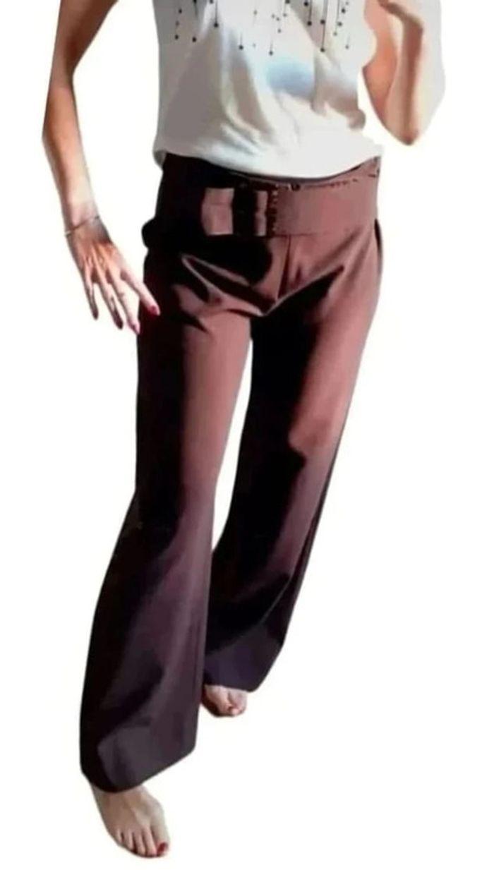 Pantalon laine vintage marron made in france - photo numéro 1