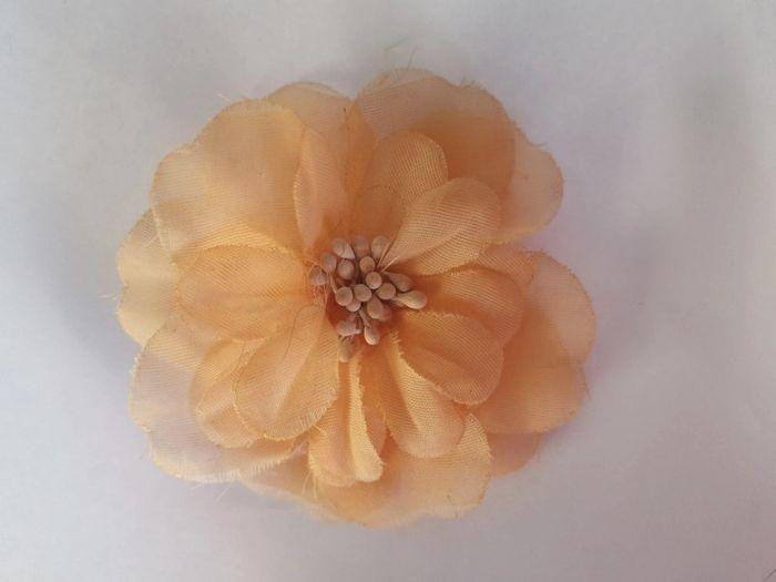 Pince barrette cheveux fleur orange abricot - photo numéro 1