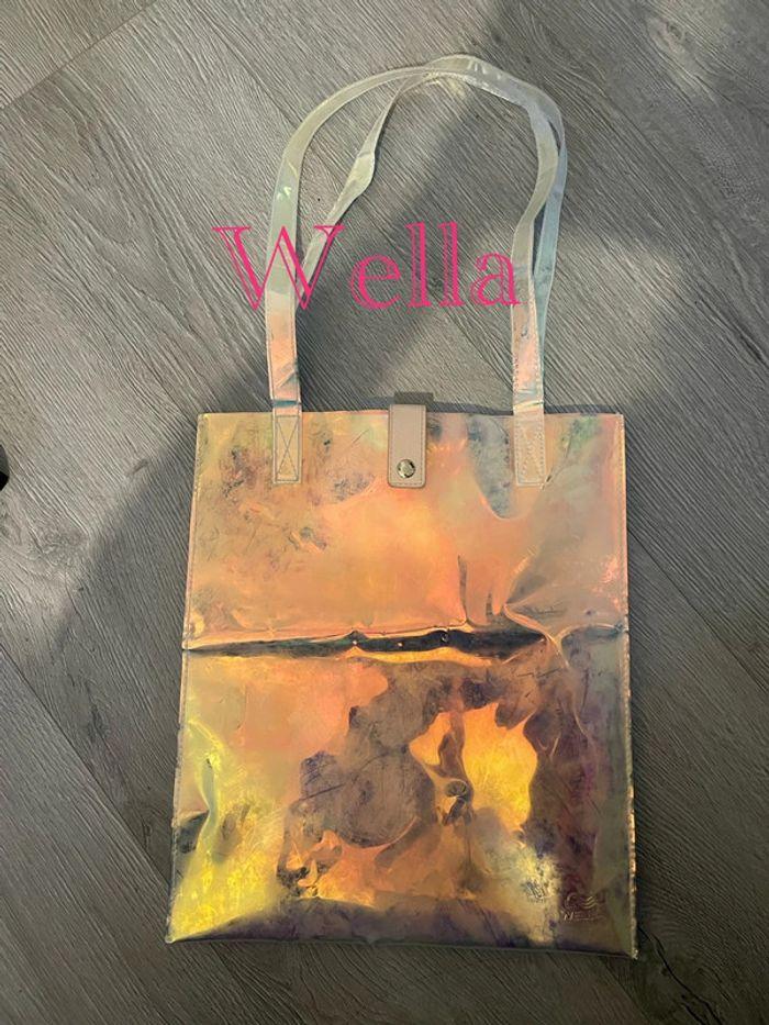 Sac en plastique rose effet brillant orange jaune wella - photo numéro 1