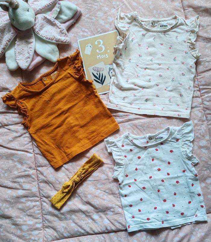 Lot de 3 t-shirts été bébé fille Kiabi 3 mois - photo numéro 2