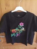 T-shirt court Levi's en noir fleuri S