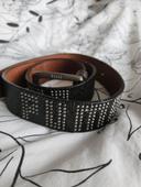 Ceinture noire en cuir strass Puma y2k