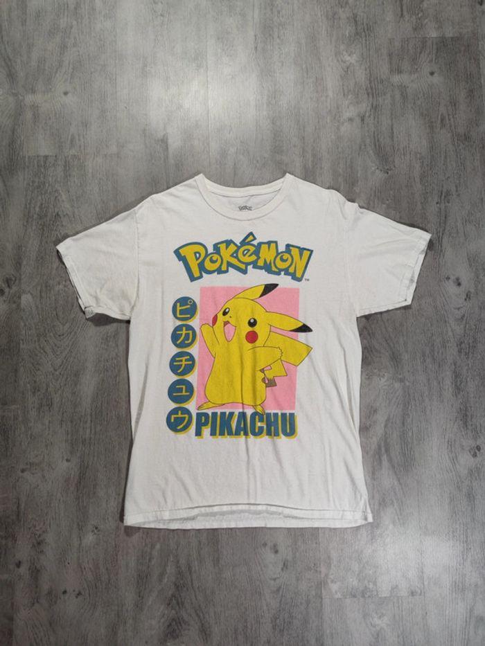 T-shirt Pikachu Licence Pokémon Vintage Blanc Taille M Homme - photo numéro 1