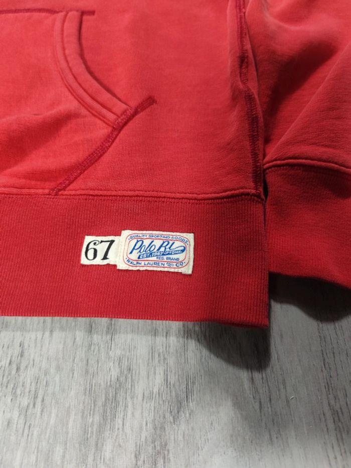 Sweat à Capuche Ralph Lauren 1967 Rouge Logo Brodé Bleu Taille M Homme - photo numéro 7