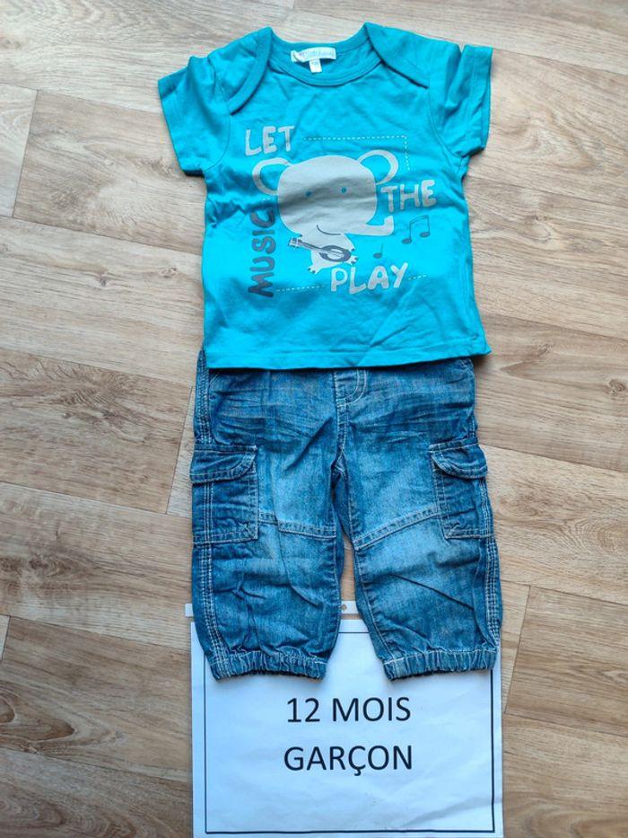 Tee-shirt + jeans 12 mois - photo numéro 1