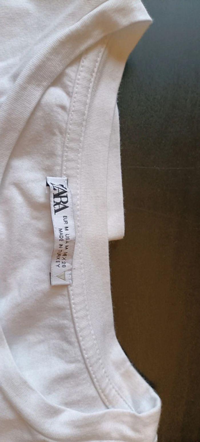 T-shirt Zara blanc taille M - photo numéro 2